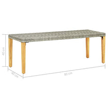 FAMIROSA Panchina da Giardino 80 cm in Polyrattan Grigio-6487