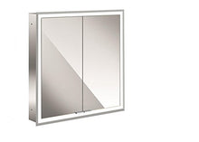 Emco Asis-Armadietto a Specchio a LED, 600 mm, 2 Ante, Parete Posteriore, Cromato