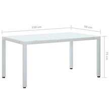 OUSEE Tavolo da Giardino Bianco 150x90x75 cm in Polyrattan