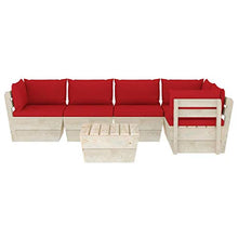 FAMIROSA Set Divani da Giardino su Pallet 6 pz con Cuscini Legno Abete-3570