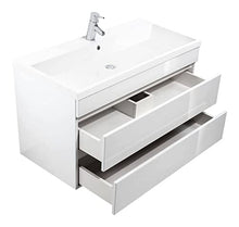 Mobile bagno Via 100 bianco lucido , cassetti senza maniglie