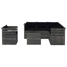 vidaXL Set Divani da Giardino su Pallet 7 pz con Cuscini Massello Pino