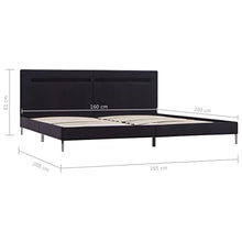 vidaXL Giroletto con Luci LED Imbottito Classico Elegante Telaio Letto Struttura in Metallo e Legno Gambe in Ferro Nero in Tessuto 160x200 cm