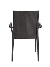 Poltrona in resina polipropilene effetto rattan impilabile marrone