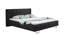 Muebles Bonitos Letto Matrimoniale Moderno Di Design Sofia Nero Rivestito in Ecopelle Per Materasso da 160X190Cm Comrete Incluse