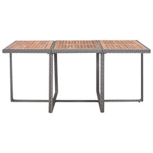 SKM Set da Pranzo da Giardino 11 pz con Cuscini Polyrattan Grigio (101.5kg)