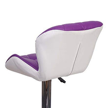Mendler Sgabello con poggiapiedi HWC-A92 Acciaio Cromato Ecopelle Viola