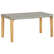 E E-NICES Panchina da Giardino 120 cm Grigio Polyrattan Massello d'Acacia