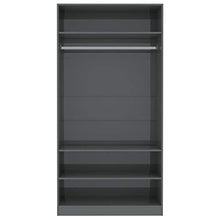 mewmewcat Armadio Grigio Lucido in Truciolato 100x50x200 cm