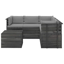 vidaXL Set Divani da Giardino su Pallet 6 pz con Cuscini Massello Pino