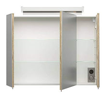 Set di mobili da bagno Firenze 80 (4 parti/C) rovere chiaro e armadio a specchio
