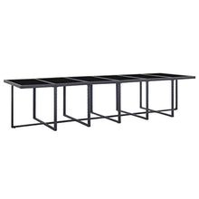 SKM Set da Pranzo da Giardino 17 pz con Cuscini in Polyrattan Nero (167.9kg) Nero-6431