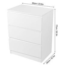 zcyg Comodino Comodini Comodino, Comodino Bianco 3 Cassetti Comodino Comodino Armadio Mobili Camera da Letto Lucidi