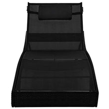 vidaXL Lettino Prendisole Giardino in Polyrattan Nero Sdraio Spiaggia Cislonga