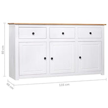 vidaXL Credenza Panama Range Mobiletto con Cassetti e Ante Rustica Robusta Classica Armadietto Madia 135x40x80 cm Naturale Legno Massello di Pino