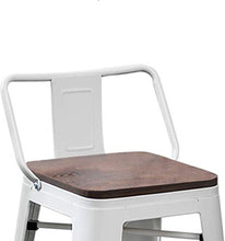 Set di 4 sgabelli da bar in metallo con schienale basso (66 cm)