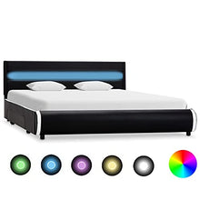 SKM Giroletto con LED Nero in Similpelle 160x200 cm (49kg)