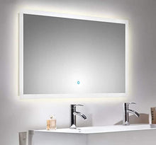 Set di mobili da bagno Firenze 100 (5 parti/A) bianco lucido e specchio a LED
