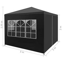vidaXL Tenda per Feste 3x4 m Blu in Acciaio e PE Tendone da Giardino Gazebo