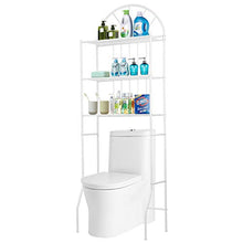 Ripiano per WC in Ferro, Ripiano Lavatrice Ripiano per WC a 3 Ripiani Sopra, Ripiano per Bagno, Mobile per Lavatrice Bagno Bianco, Contenitore per WC Mobili Angolari Bagno - 176,5 x 62 x 33,5 cm