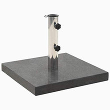 Festnight Base per Ombrelloni, Base per Parasole in Granito 30 kg Quadrata Nera