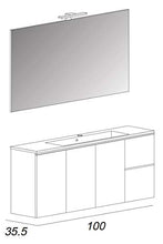 giordanoshop Mobile Bagno Sospeso 100 cm Lavabo e Specchio Tavassi Urano Bianco Lucido