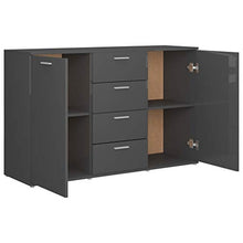 vidaXL Credenza Grigio Lucido 120x35,5x75 cm in Truciolato