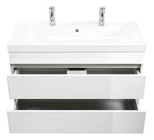 Mobile bagno Talis 100 bianco lucido, doppio , 2 cassetti senza maniglie