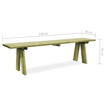 E E-NICES Panchina da Giardino 170 cm in Legno di Pino Impregnato