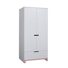 Armadio Pinio Mini 2 ante - Bianco e rosa
