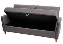 Mendler Divano a 3 posti Relax TV con vano Contenitore HWC-H23 Tessuto Grigio