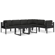 vidaXL Divano Angolare Modulare 1 pz con Cuscini Alluminio Antracite