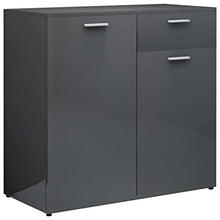 vidaXL Credenza Grigio Lucido 80x36x75 cm in Truciolato