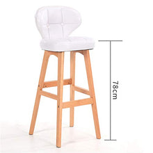 Ljings Sedia con Schienale Imbottito per Sedute Ergonomiche, Pub Barstool Patio Barstool Sedie Pub con Schienale, per Sala Pranzo,Bianca,Natural Frame