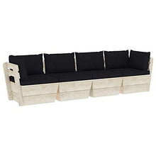 vidaXL Divano da Giardino a 4 Posti su Pallet con Cuscini Legno Abete