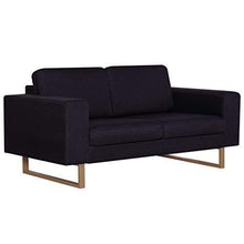 vidaXL Divano a 2 Posti Elegante Comodo Sofa Doppio per Casa per Ufficio Poltrona da Due Persone Arredo per Salotto Arredamento in Tessuto Nero - Arredi Casa