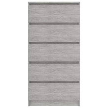FAMIROSA Credenza con Cassetti Grigio Cemento 60x35x121 cm in Truciolato