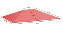 QUICK STAR Tetto di ricambio per gazebo da giardino 3x4m Rosso-arancio