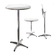 Tavolo alto da bar rotondo pieghevole alluminio altezza regolabile 74cm o 114 cm Ø 60 cm