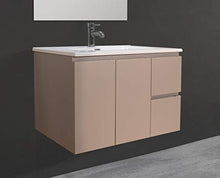 OrionShop Mobile Bagno Sospeso Ariete da 80cm Tortora Opaco con Lavabo Specchio e Lampada LED Inclusi