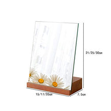 Specchio da tavolo per toeletta Rettangolo trucco dello specchio, legno solido Base portatile dello specchio di bellezza ad alta definizione verticale Dressing Table Specchio Specchio per il trucco de