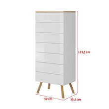 Selsey HALSEY - Cassettone alto / Mobile di stoccaggio / Mobiletto con 7 cassetti / Comò 50 cm