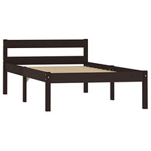 FAMIROSA Giroletto con 2 Cassetti Marrone Scuro Legno di Pino 90x200 cm-0606