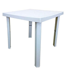 Luxurygarden Tavolo da Esterno in Resina, Quadrato 4 Posti, per Giardino Balcone Terrazza e Bar | 80x80x72h (Bianco)