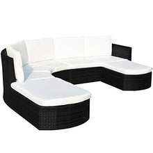 vidaXL Divani da Giardino 16 pz in Poli Rattan Nero Sofà Poltrone Divanetti