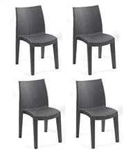 Tomaino Set 4 sedie e 1 Tavolo in plastica Simil Rattan