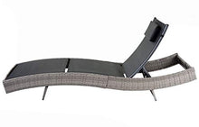Mendler Lettino Regolabile da Esterno Savannah Acciaio polyrattan 220x70x88cm Grigio con Cuscino Nero
