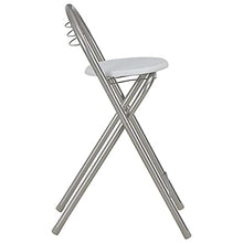 vidaXL Set da Bar 3 pz con Mensole Robusto Pratico Pieghevole con Portabottiglie Tavolo e Sgabelli in Legno e Acciaio Bianco e Argento