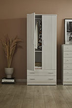 Armadio guardaroba 2 ante 2 cassetti laminato Eucalipto 77x52x182 cm