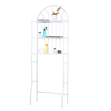 Scaffale Salvaspazio 3 Ripiani, Portaoggetti per Toilette WC Organizer, Scaffale per WC Bianco, Mobile Sopra Lavatrice, Scaffale per WC, Organizer per Asciugamani e Articoli da Toeletta